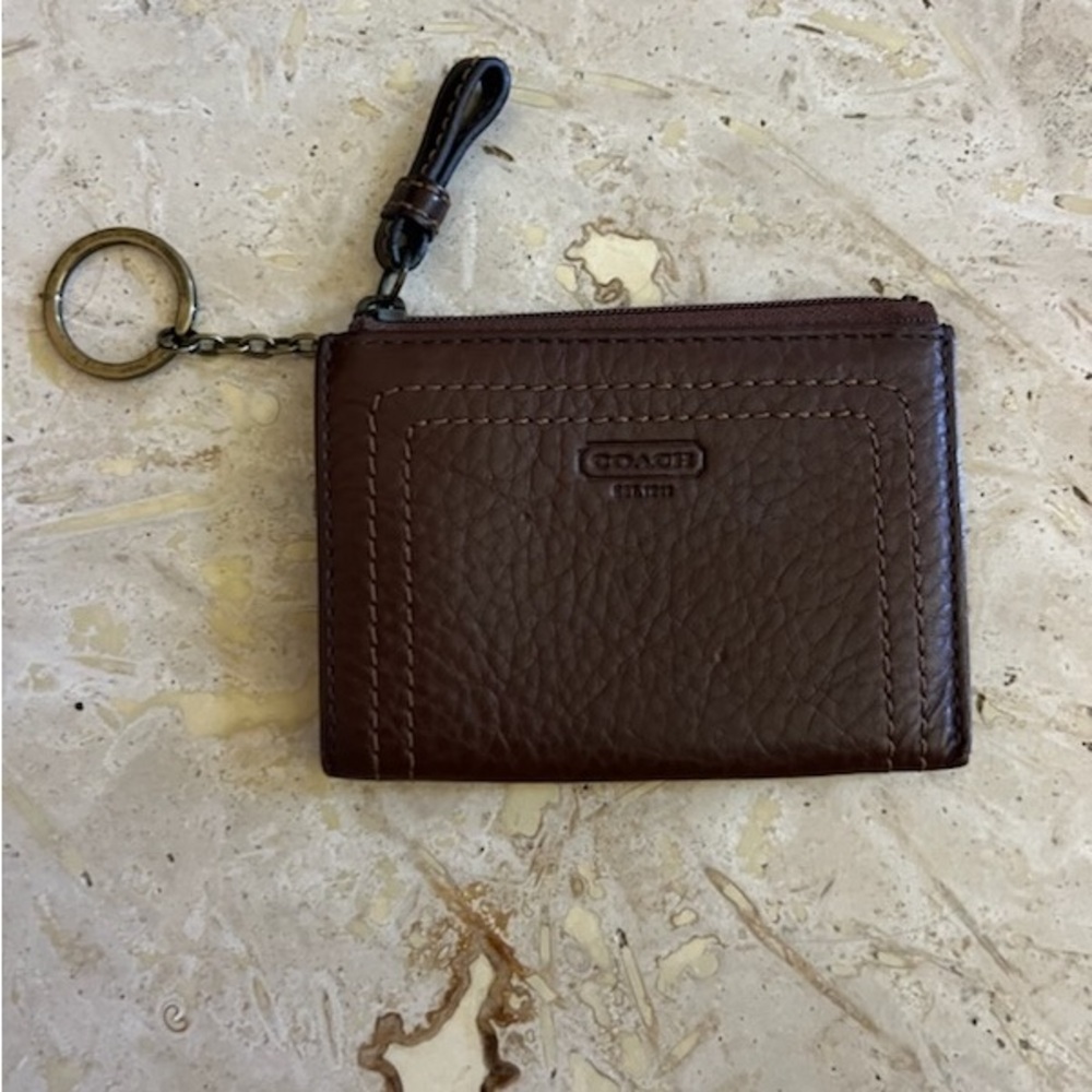 Coach Dark Brown Leather Key Holder